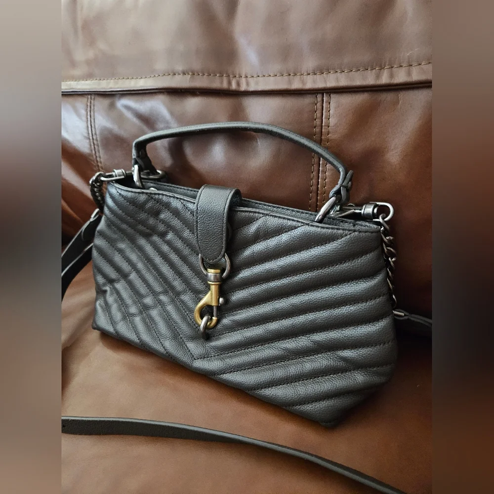 LIKE NEW Rebecca Minkoff Edie Top Handle Satchel in Graphite